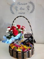 Cesta Rosas e Chocolate