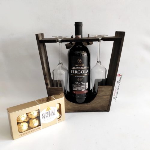 Combo Pérgola - Vinho Pérgola + 2 taças + chocolate Ferrero Rocher